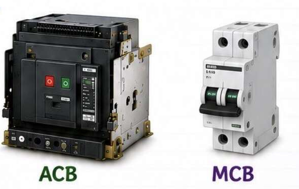 تفاوت بین کلید قطع فاصله هوایی ACB و کلید قطع  MCB چیست؟
